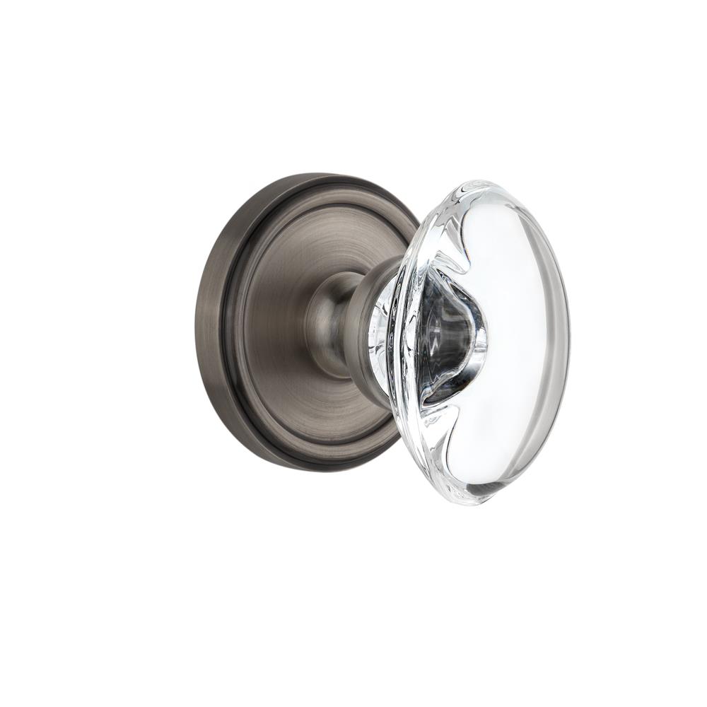 Grandeur by Nostalgic Warehouse GEOPRO Passage Knob - Georgetown with Provence Crystal Knob in Antique Pewter